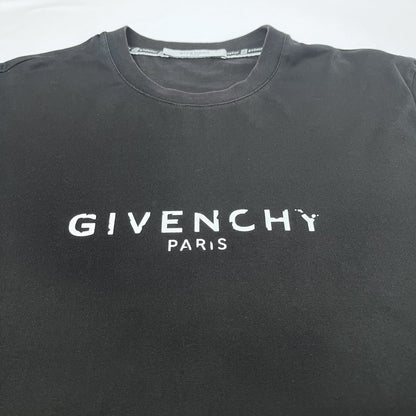 GIVENCHY Vintage Effect Logo T-Shirt Black Size L