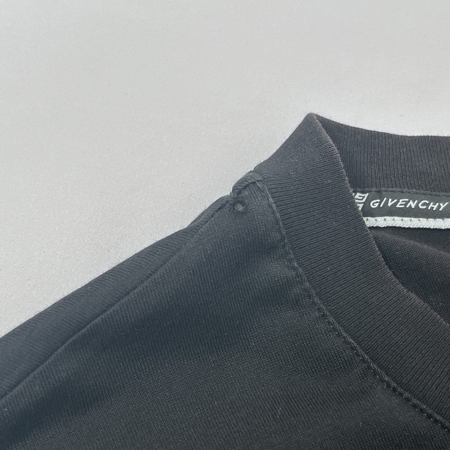 GIVENCHY Vintage Effect Logo T-Shirt Black Size L