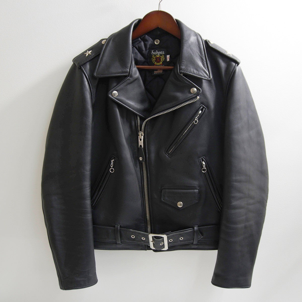 SCHOTT 613US ONESTAR Double Riders Leather Jacket Size 38