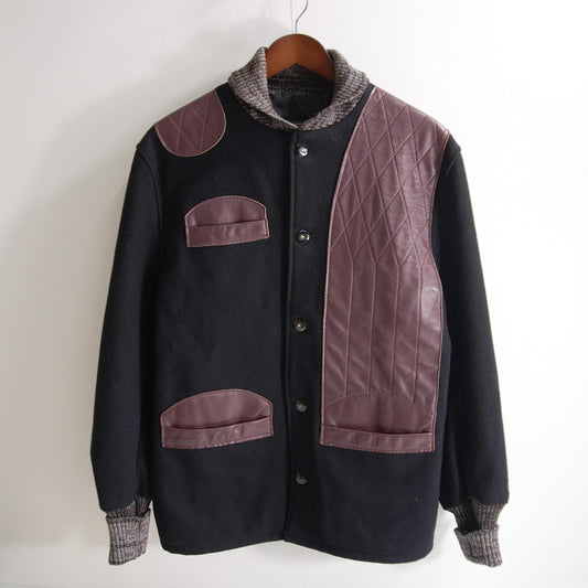 MONITALY x SKOOKUM Melton Leather Varsity Jacket Size 38
