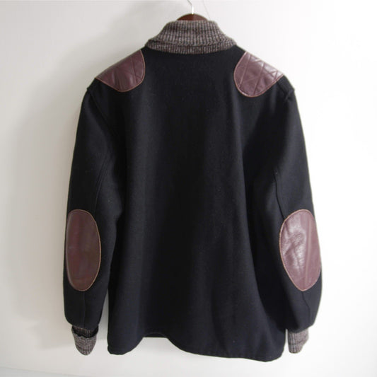 MONITALY x SKOOKUM Melton Leather Varsity Jacket Size 38