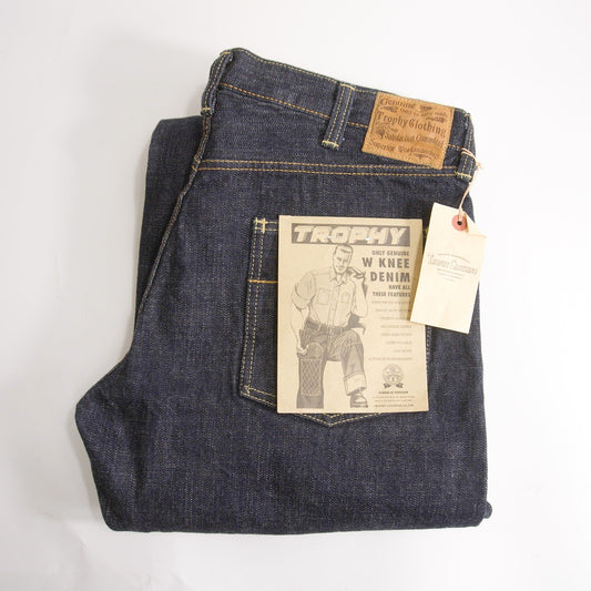TROPHY CLOTHING Double Knee Indigo Denim Size 36