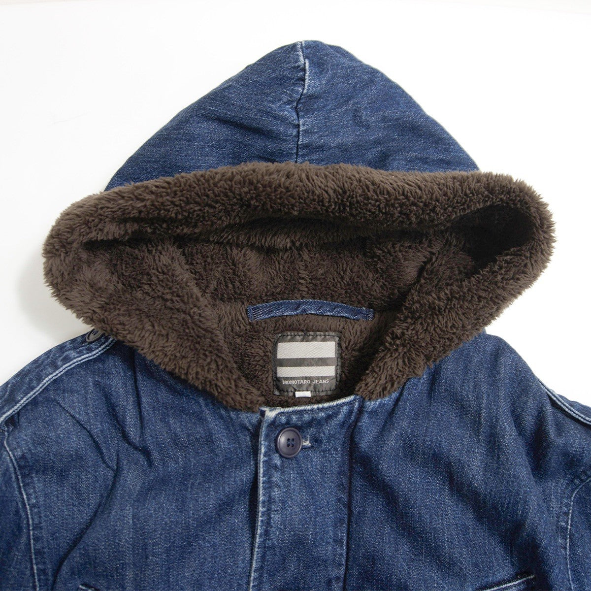 MOMOTARO JEANS Goin' Home Denim Mods Boa Lined Coat Size 40