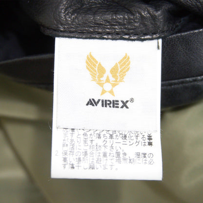 AVIREX Leather MA-1 Flight Jacket Black Size M