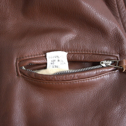 SCHOTT 170 Collared Single Riders Jacket Brown Size 40