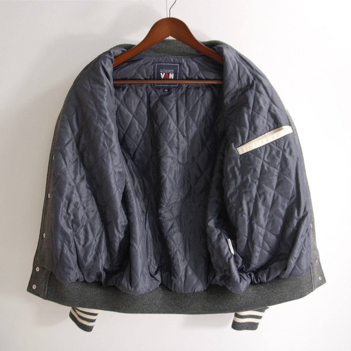 VAN JAC Leather Sleeve Gray Size M