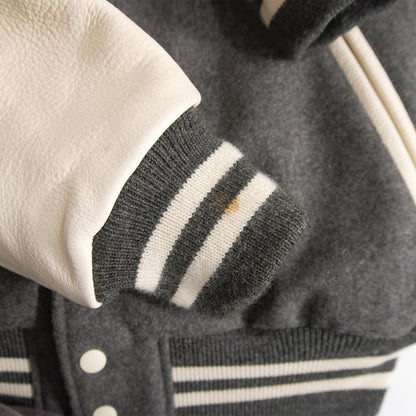 VAN JAC Leather Sleeve Gray Size M