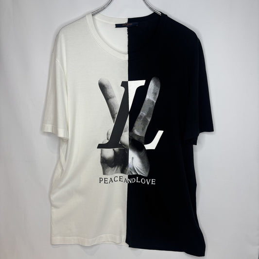 Louis Vuitton Peace and Love Cotton T-Shirt Black Size L