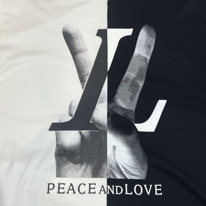 Louis Vuitton Peace and Love Cotton T-Shirt Black Size L