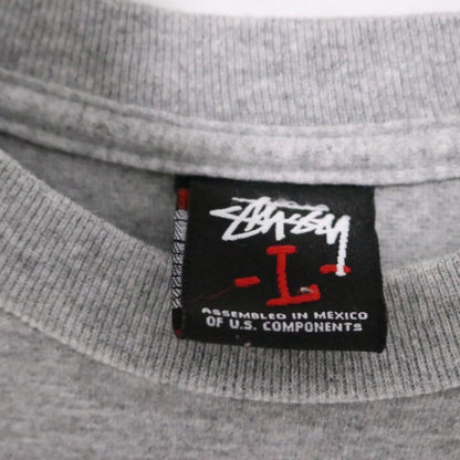 STUSSY 00s Rock My Gold Kids Photo T-Shirt Gray Size L
