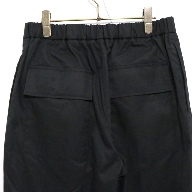 JIL SANDER High Density Cotton Wide Easy Pants Black Size 46