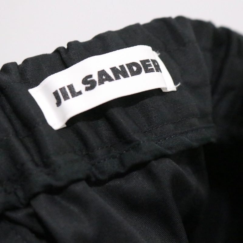 JIL SANDER High Density Cotton Wide Easy Pants Black Size 46
