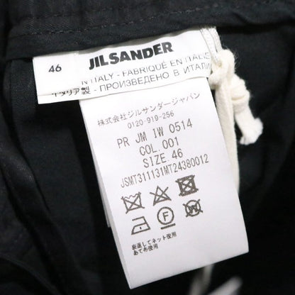 JIL SANDER High Density Cotton Wide Easy Pants Black Size 46