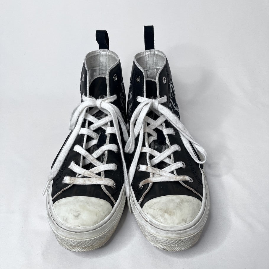 DIOR B23 Oblique High-Top Sneakers Black Size 28.0cm