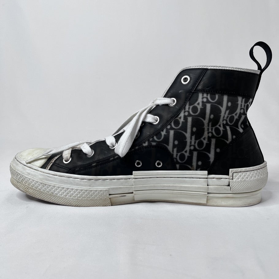 DIOR B23 Oblique High-Top Sneakers Black Size 28.0cm
