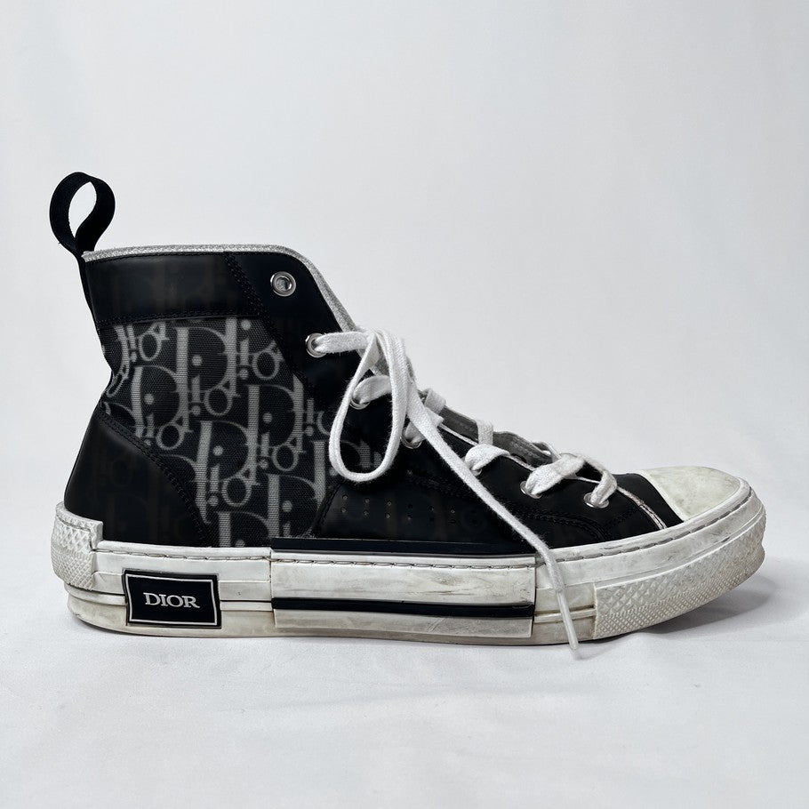 DIOR B23 Oblique High-Top Sneakers Black Size 28.0cm