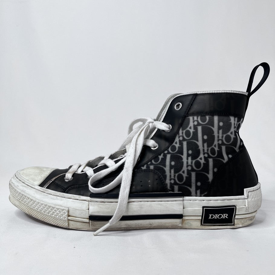DIOR B23 Oblique High-Top Sneakers Black Size 28.0cm