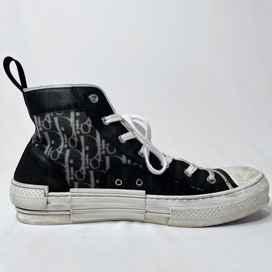 DIOR B23 Oblique High-Top Sneakers Black Size 28.0cm