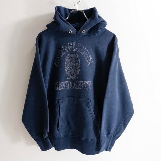 CHAMPION 80s Reverse Weave College Logo USA Made Hoodie Size L