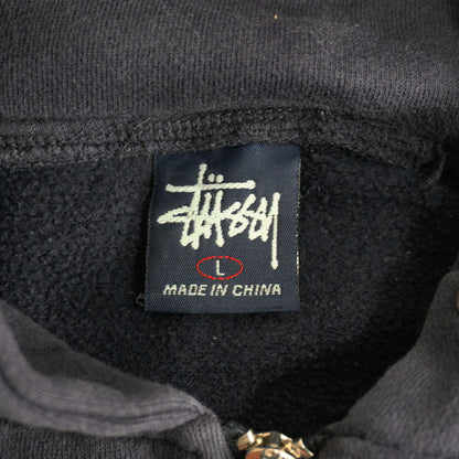 OLD STUSSY 90s Half-Zip Pullover Hoodie Size L