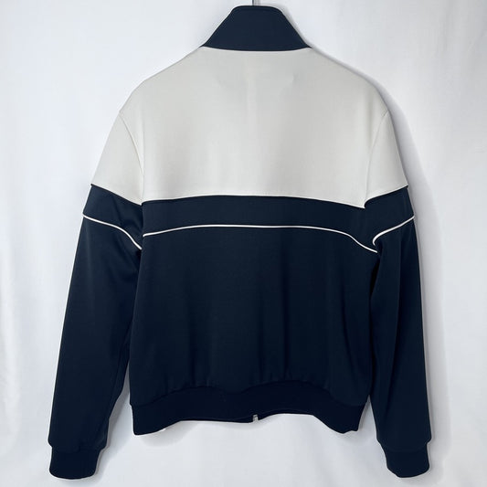 CELINE Bicolor Black Ivory Polyester Track Jacket Size L