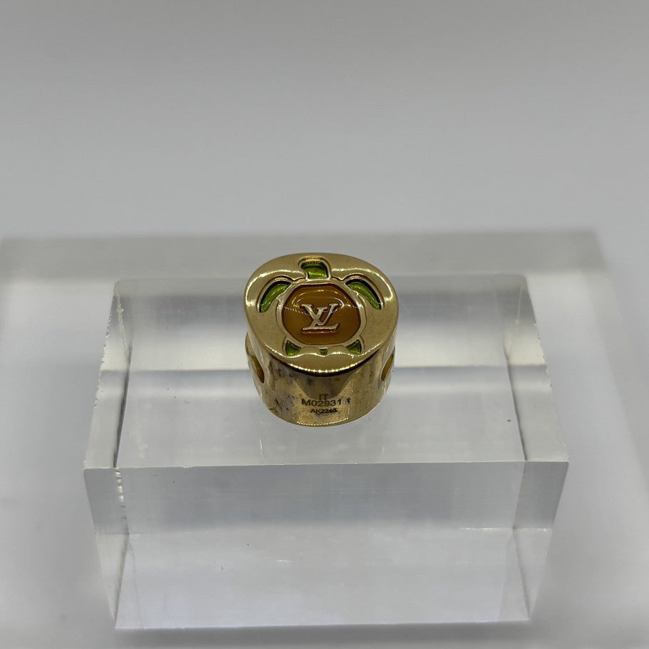 Louis Vuitton Gold Turtle LV Logo Bead Charm Bag