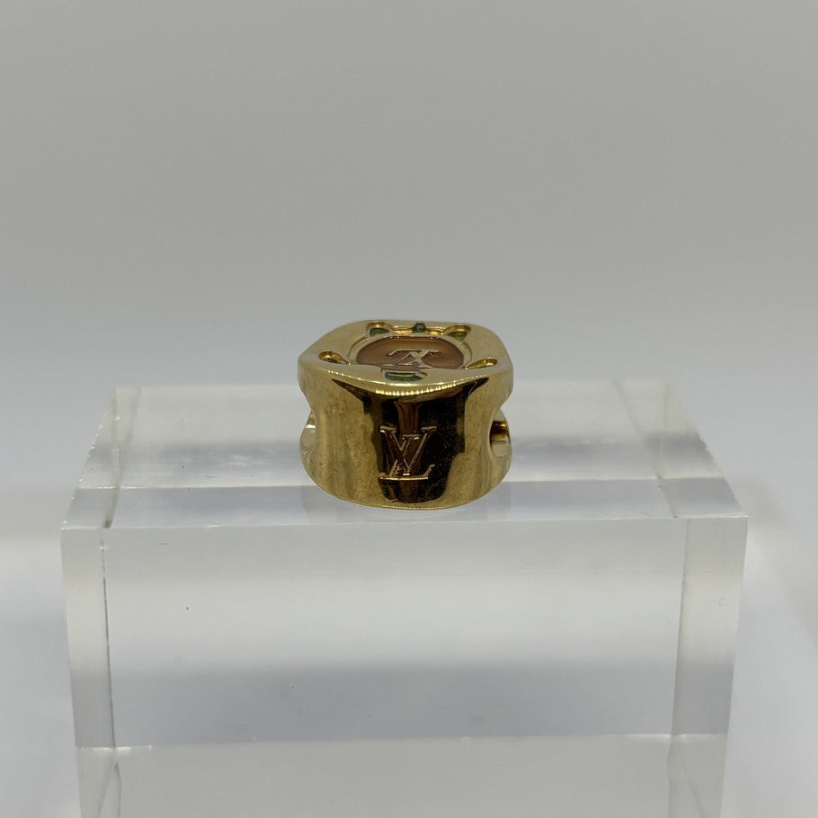 Louis Vuitton Gold Turtle LV Logo Bead Charm Bag