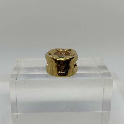 Louis Vuitton Gold Turtle LV Logo Bead Charm Bag