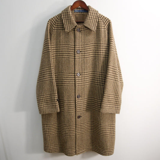POLO RALPH LAUREN Houndstooth Tweed Balmacaan Coat Size 44R