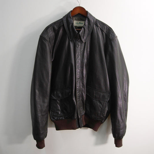 L.L.BEAN 80s USA A-2 Leather Flight Jacket Size 46