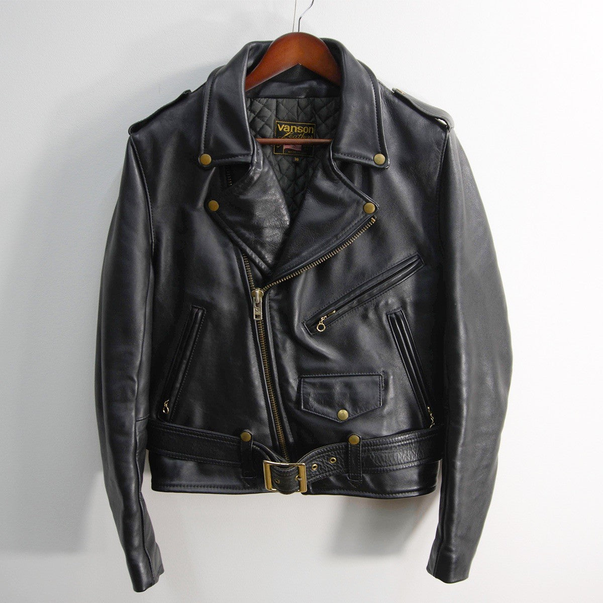 VANSON C2 Leather Double Rider Jacket Made in USA Size 38