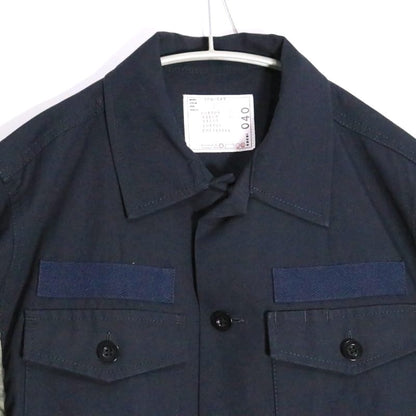 sacai Hybrid Cotton Oxford Nylon Twill Shirt Navy Size 2