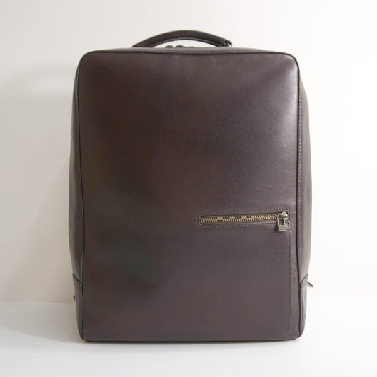 MOTHERHOUSE Antique Square Leather Backpack Dark Brown Bag