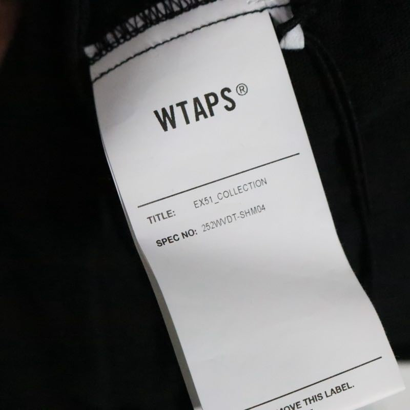 WTAPS 25AW Chamber Long Sleeve Cotton Twill Shirt Black Size 04
