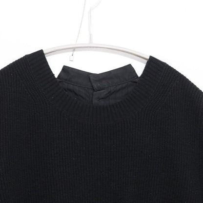 sacai 17AW Back Pleated Hybrid Knit Pullover Black Size 3
