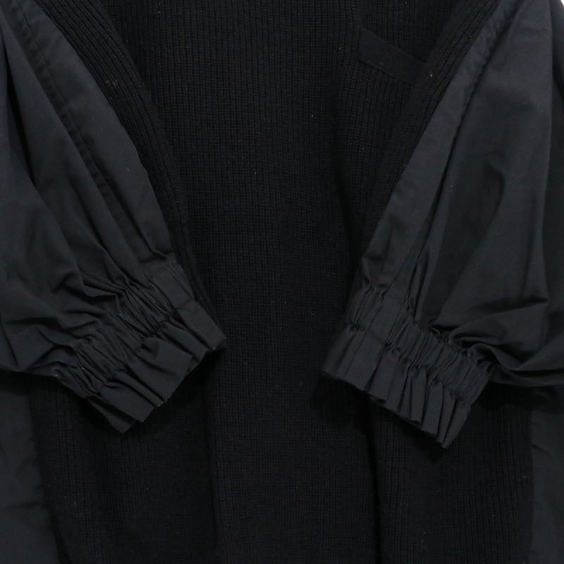 sacai 17AW Back Pleated Hybrid Knit Pullover Black Size 3