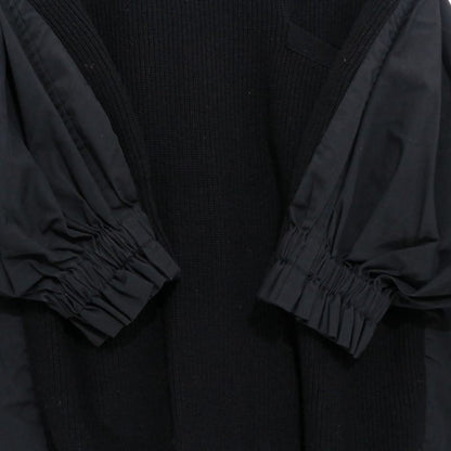 sacai 17AW Back Pleated Hybrid Knit Pullover Black Size 3