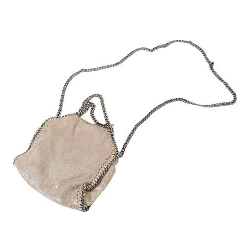 STELLA McCARTNEY Falabella Metallic Beige Shoulder Bag Size W19 H19 D3