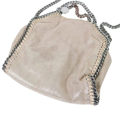 STELLA McCARTNEY Falabella Metallic Beige Shoulder Bag Size W19 H19 D3