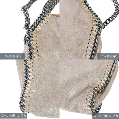 STELLA McCARTNEY Falabella Metallic Beige Shoulder Bag Size W19 H19 D3
