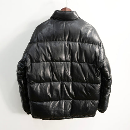 WIND ARMOR Leather Down Jacket Black Size L