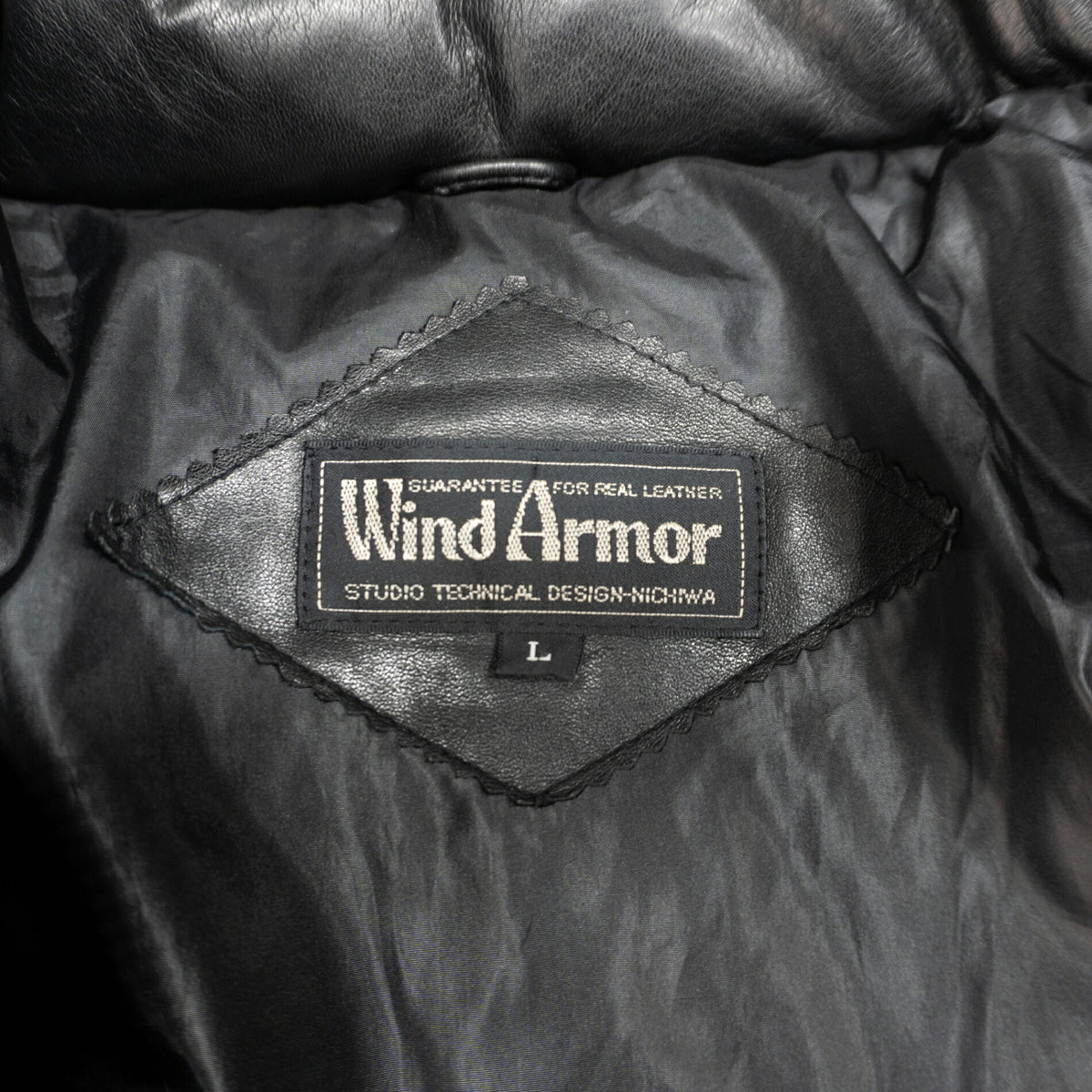 WIND ARMOR Leather Down Jacket Black Size L