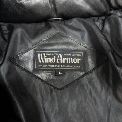 WIND ARMOR Leather Down Jacket Black Size L