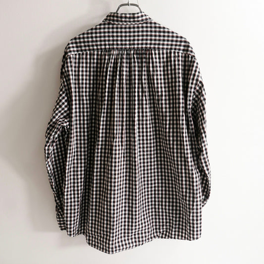 PORTER CLASSIC Roll Up Gingham Check Shirt Size L