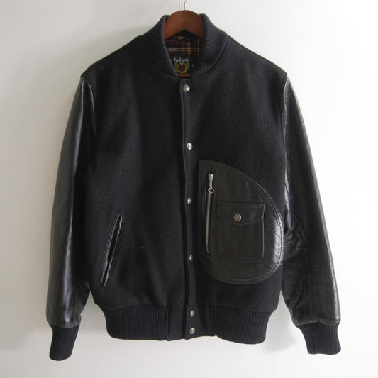 SCHOTT 7321 D-Pocket Sleeve Leather Varsity Jacket Size 40
