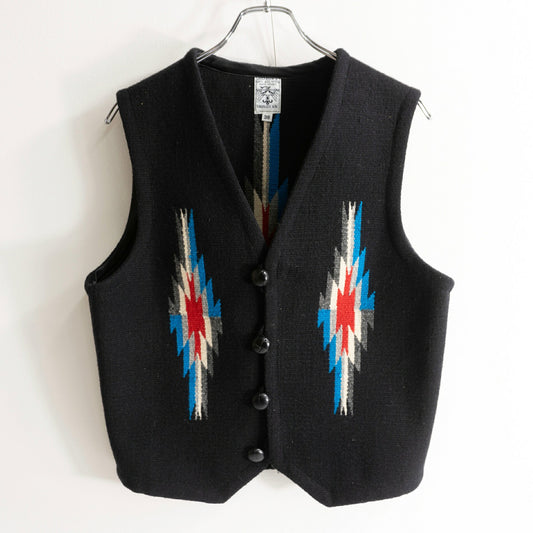 ORTEGA'S Black Wool Chimayo Vest Size 38