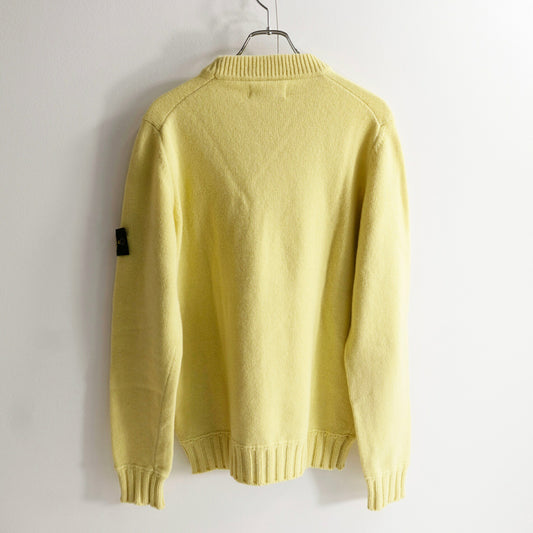 STONE ISLAND 21AW Chest Pocket Crewneck Knit Yellow Size M