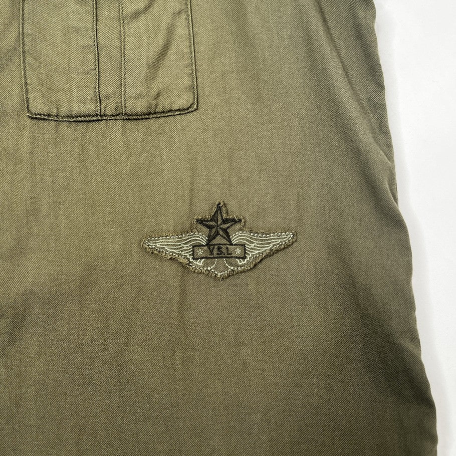 SAINT LAURENT Military Long Sleeve Cotton Shirt Khaki