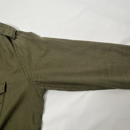 SAINT LAURENT Military Long Sleeve Cotton Shirt Khaki