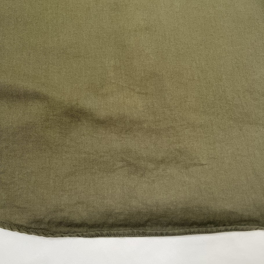 SAINT LAURENT Military Long Sleeve Cotton Shirt Khaki